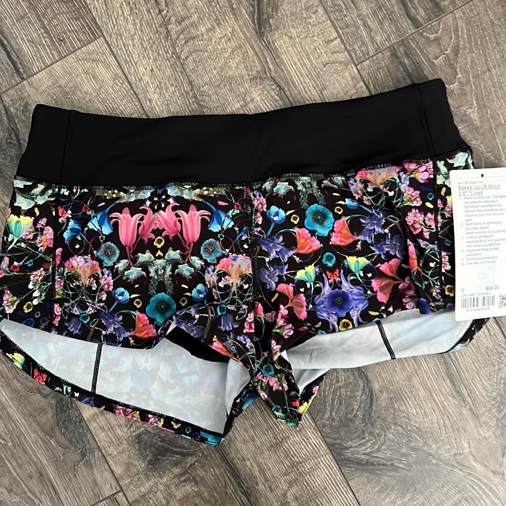 Lululemon, lined speed up shorts size 6
